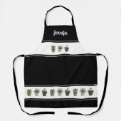 Waterverf planten bloemen monogram plant liefhebbe schort (Voorkant)