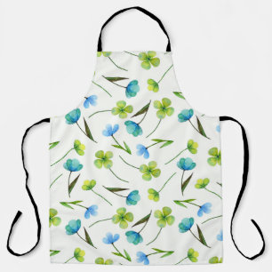 Waterverf Planten: Bloemen naadloos patroon. Schort