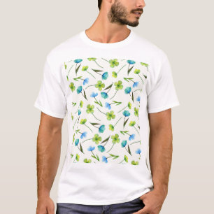 Waterverf Planten: Bloemen naadloos patroon. T-shirt