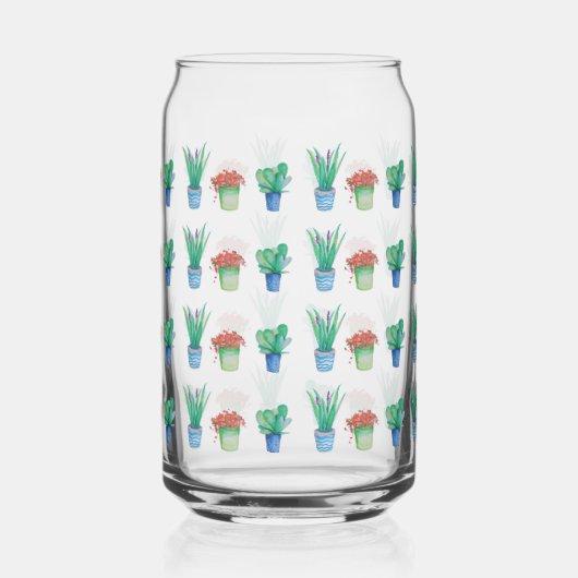 Waterverf Planten en Succulenten Design Blikvorm Glas (Achterkant)
