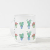 Waterverf Planten en Succulenten Design Matglas Koffiemok (Voorkant links)