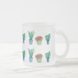 Waterverf Planten en Succulenten Design Matglas Koffiemok