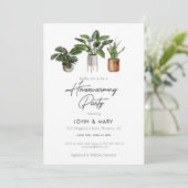 Waterverf Planten Housewarming Party Kaart (Staand voorkant)