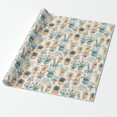 Waterverf Planten Lover Gardening Cadeaupapier (Uitgerold)