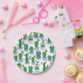 Waterverf planten met cactus papieren bordje (Feest)