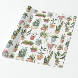 Waterverf Planten patroonverlooppapier Cadeaupapier