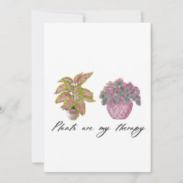 Waterverf Planten zijn mijn therapie Kaart