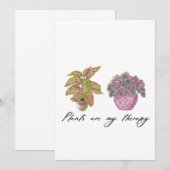 Waterverf Planten zijn mijn therapie Kaart (Voorkant / Achterkant)