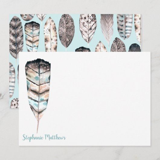 Waterverf | Platte briefkaart voor kantoorbenodigd (Voorkant / Achterkant)