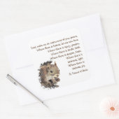 Waterverf Plezier Eekhoorn Dier St. Francis Prayer Vierkante Sticker (Envelop)