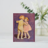  Waterverf Plum Paars Dancing | BRIEFKAART (Staand voorkant)