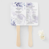 Waterverf Plum Violet Foliage Programme Hand Fan Handwaaier (Voorkant en achterkant)