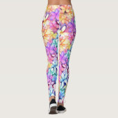 Waterverf Plumeria Flowers van de Leggings van Haw (Achterkant)
