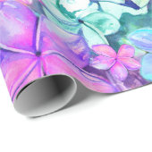 Waterverf Plumeria Flowers Wrapping Paper Cadeaupapier (Rol Hoek)