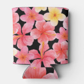 Waterverf Plumeria Hibiscus bloemenpatroon Blikjeskoeler (Achterkant)