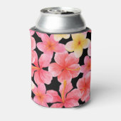 Waterverf Plumeria Hibiscus bloemenpatroon Blikjeskoeler (Blikje Achterkant)