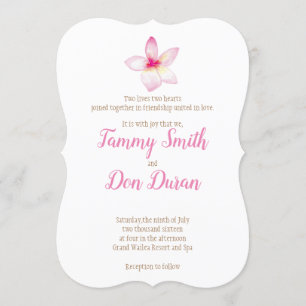 Waterverf  Plumeria-uitnodiging Kaart