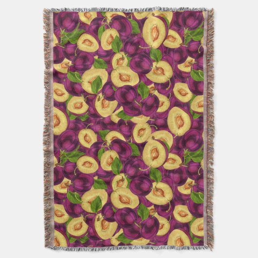 Waterverf Plums Deken (Voorkant Verticaal)