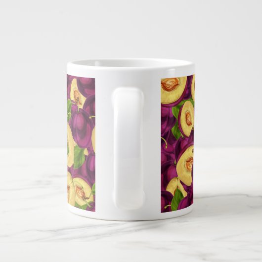 Waterverf Plums Grote Koffiekop (Achterkant)