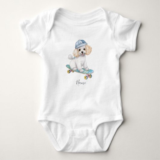 Waterverf Poedel Baby Bodysuit (Voorkant)