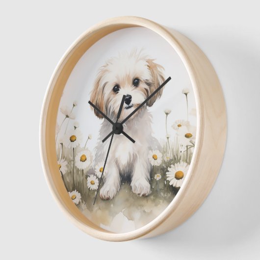 Waterverf poedel in madeliefjes (Hoek)