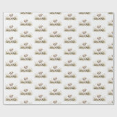 Waterverf poedel in madeliefjes cadeaupapier (Vlak)