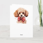 Waterverf poedel Puppy Dog Verjaardagsnaam Kaart (Achterkant)