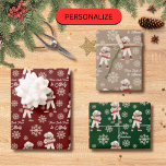 Waterverf Poedel Snowflake Custom Christmas Inpakpapier Vel<br><div class="desc">Deze charmante set van Waterverf Poedel Snowflake Custom Christmas wrapping papieren vellen beschikt over een prachtige waterverf Poedel illustratie omgeven door delicate sneeuwvlokken, ideaal voor het toevoegen van een feestelijke touch aan uw vakantie geschenken. Met een verscheidenheid aan kersttinten - diep rood, natuurlijk beige en elegant groen - biedt deze...</div>