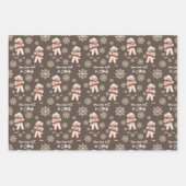 Waterverf Poedel Snowflake Custom Holiday Inpakpapier Vel (Voorkant)