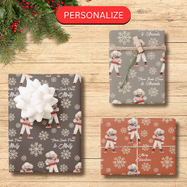 Waterverf Poedel Snowflake Custom Holiday Inpakpapier Vel