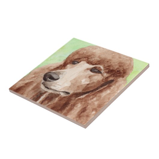 Waterverf poedel tegeltje (Zijkant)