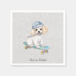 Waterverf poedelservetten servet