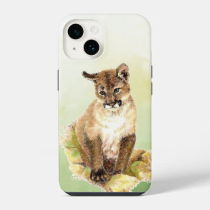 Waterverf Poema Bergleeuw Wilde Kat Kitten iPhone 14 Hoesje