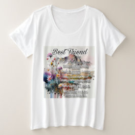 Waterverf Poetry Art Women's Plus Shirt