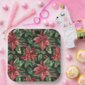 Waterverf Poinsettia bloem kerst Papieren Bordje (Feest)