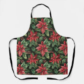 Waterverf Poinsettia bloem kerst Schort (Voorkant)