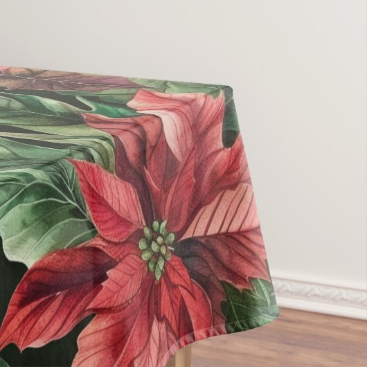 Waterverf Poinsettia bloem kerst Tafelkleed (Voorbeeld)