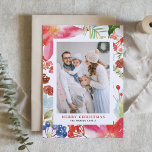 Waterverf Poinsettia Bloemen Lijst Foto Kerst Feestdagenkaart<br><div class="desc">vrolijk kerstfeest! Stuur vakantiejuichen naar uw dierbaren met deze aanpasbare kerstkaart. Deze kerstkaart met foto's is voorzien van waterverf poinsettia's,  hulsten en andere vakantiebloemen en bladeren. Personaliseer deze botanische kerstkaart door uw gegevens toe te voegen. Deze aangepaste kerst Kaart is beschikbaar in andere karton. Overeenkomende objecten zijn beschikbaar.</div>