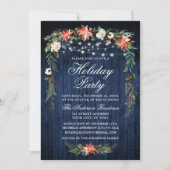 Waterverf Poinsettia Blue Wood Lights Kaart (Voorkant)