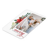 Waterverf Poinsettia Botanische kerst Magneet (Linkerzijde)