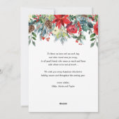 Waterverf Poinsettia Botanische kerstfoto Feestdagenkaart (Achterkant)