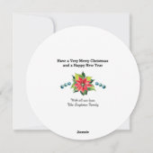 Waterverf Poinsettia - Circle Holiday Card Feestdagenkaart (Achterkant)
