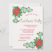 Waterverf Poinsettia, Confetti Company kerst Kaart (Voorkant)