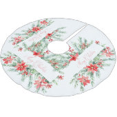 Waterverf poinsettia en groen kerstboom rok (Gekanteld)