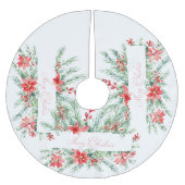 Waterverf poinsettia en groen kerstboom rok (Voorkant)