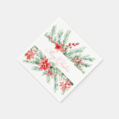 Waterverf poinsettia en groen servet (Hoek)