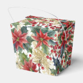 Waterverf poinsettia en Holly Christmas Bedankdoosjes (Achterkant)