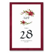 Waterverf Poinsettia en Holly Christmas Wedding Kaart (Achterkant)