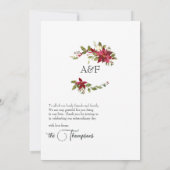 Waterverf Poinsettia en Holly Kerstfoto Bedankkaart (Achterkant)