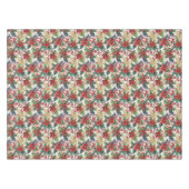 Waterverf poinsettia en holly patroon Kerstmis Tafelkleed (Voorkant (Horizontaal))